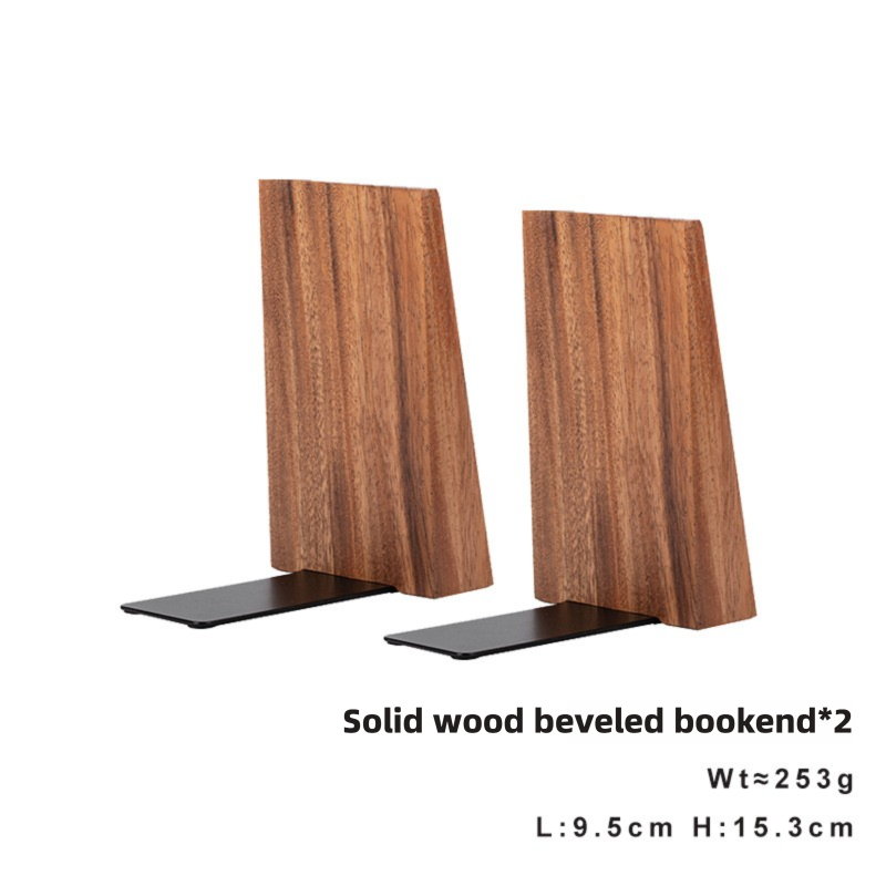 Back-to-school wooden simple beveled edge desktop book stand, thickened wooden book holder, solid wood storage desk walnut book stopper-Lovesyouforever