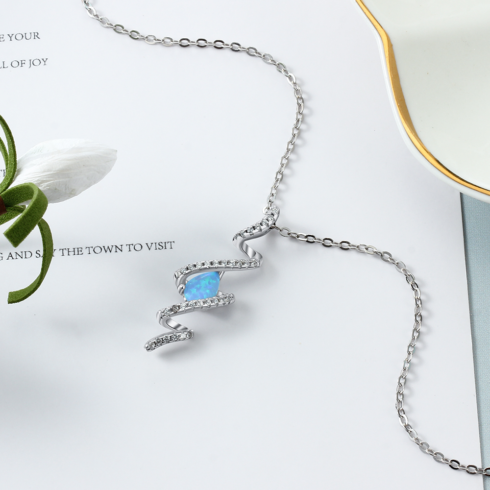 Opal Teardrop Pendant Necklace for Women-Lovesyouforever