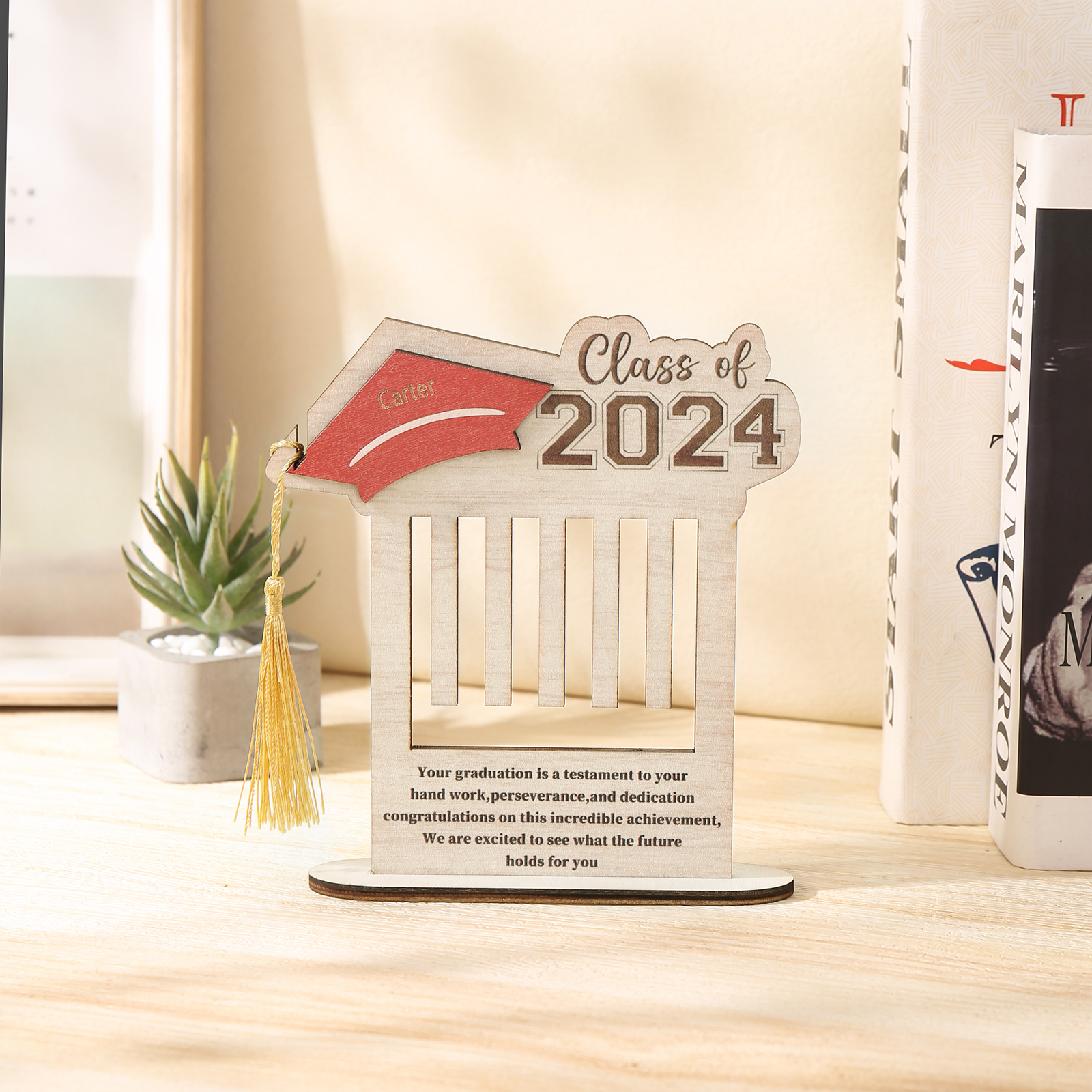 Graduation Gift 2024 Personalized Wooden Money Rack, Customized Name Graduation Gift for Her/Him-Lovesyouforever