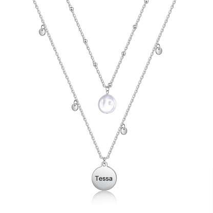 Baroque Pearl Pendant Necklace 1 Personalized Name for Women-Lovesyouforever