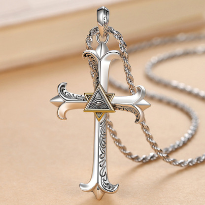 Eye of God Cross Pendant Necklace-Lovesyouforever