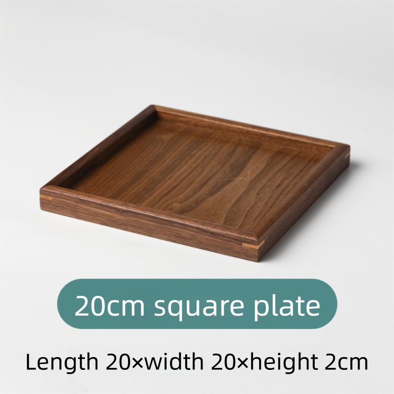 Black walnut solid wood tray, rectangular wooden tray, Japanese-style household fruit plate, wooden red tray, tea tray-Lovesyouforever