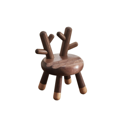 Black walnut wood desktop cartoon deer antler stool phone stand, personalized creative office lazy stand decoration-Lovesyouforever