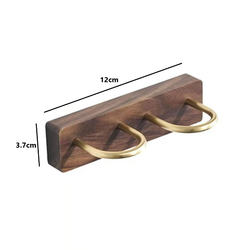Black walnut wood wall-mounted storage rack, no installation required, a gift for wife, friend, or husband, razor storage rack-Lovesyouforever