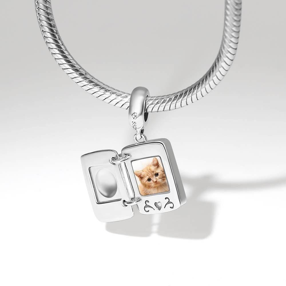 Passport Photo Dangle Charm Silver-Lovesyouforever
