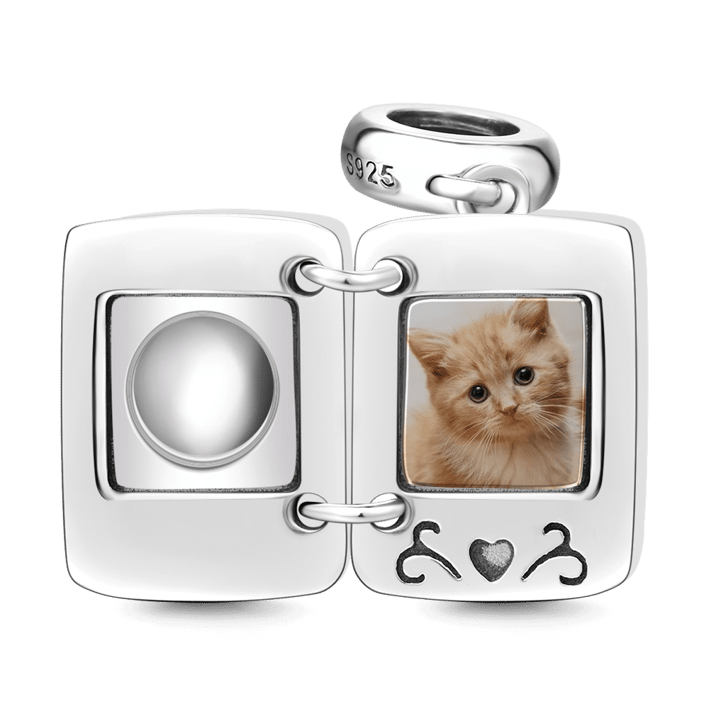 Passport Photo Dangle Charm Silver-Lovesyouforever