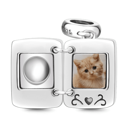 Passport Photo Dangle Charm Silver-Lovesyouforever