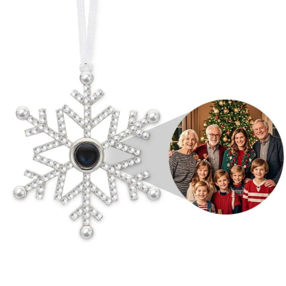 Personalized Pink Snowflake Photo Ornament Custom Projection Ornaments Christmas Gifts-Lovesyouforever
