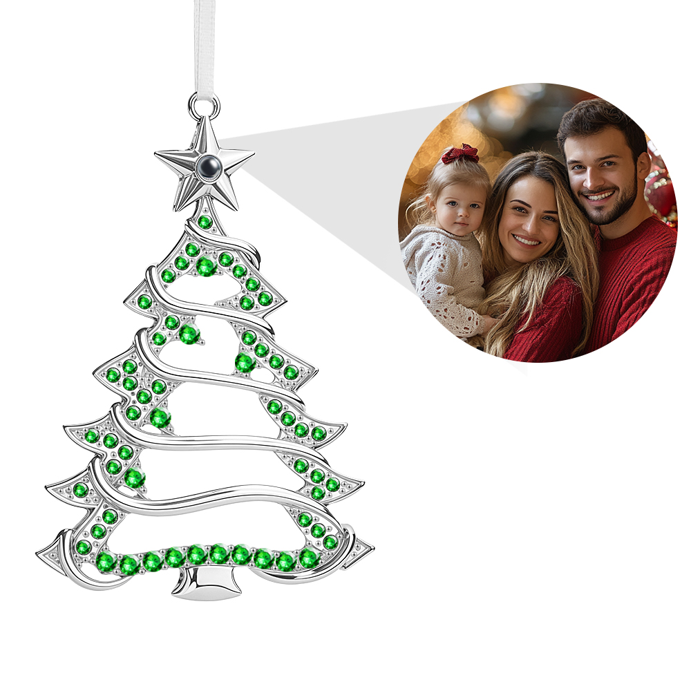 Personalized Christmas Projection Ornaments Heart Shape for Christmas Tree Custom Photo Ornaments Christmas Gifts For Family For Lover-Lovesyouforever