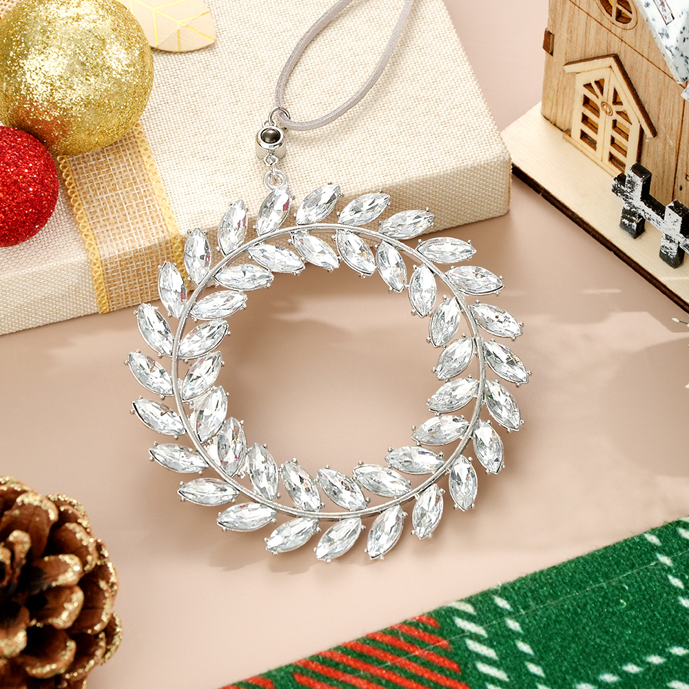 Personalized Photo Wreath Projection Ornaments Christmas Tree Decoration Ornaments for Christmas Gifts-Lovesyouforever