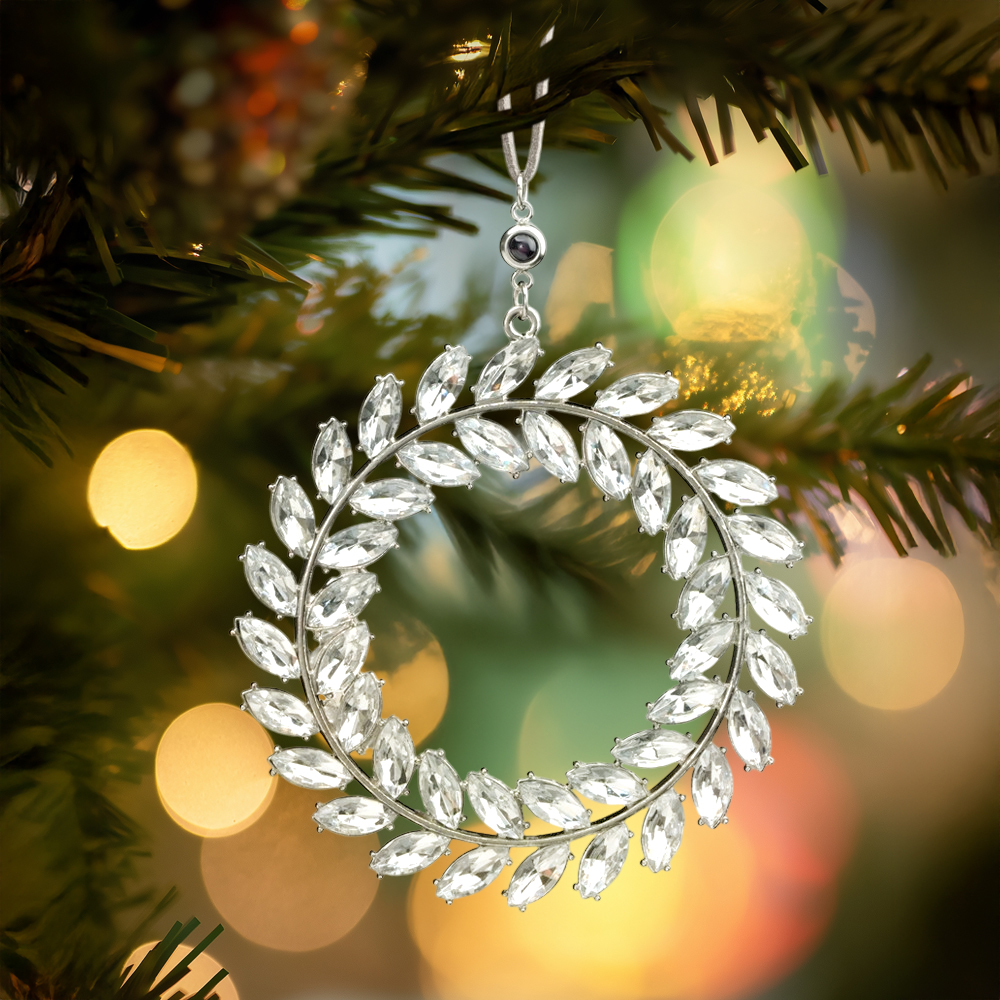 Personalized Photo Wreath Projection Ornaments Christmas Tree Decoration Ornaments for Christmas Gifts-Lovesyouforever