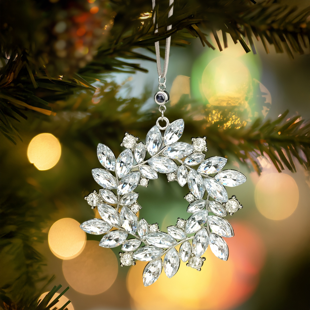 Personalized Photo Wreath Projection Ornaments Christmas Tree Decoration Ornaments for Christmas Gifts-Lovesyouforever