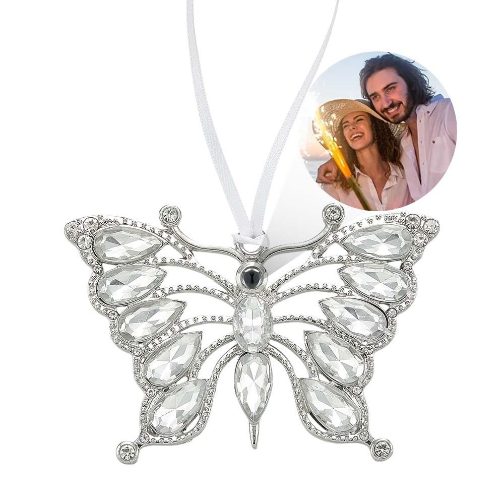 Personalized Pink Snowflake Photo Ornament Custom Projection Ornaments Christmas Gifts-Lovesyouforever