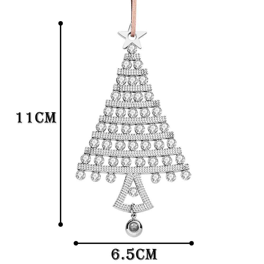 Personalized Photo Projection Ornaments Diamond Christmas Tree Shape Ornaments Christmas Tree Decoration Ornaments for Christmas Gifts-Lovesyouforever