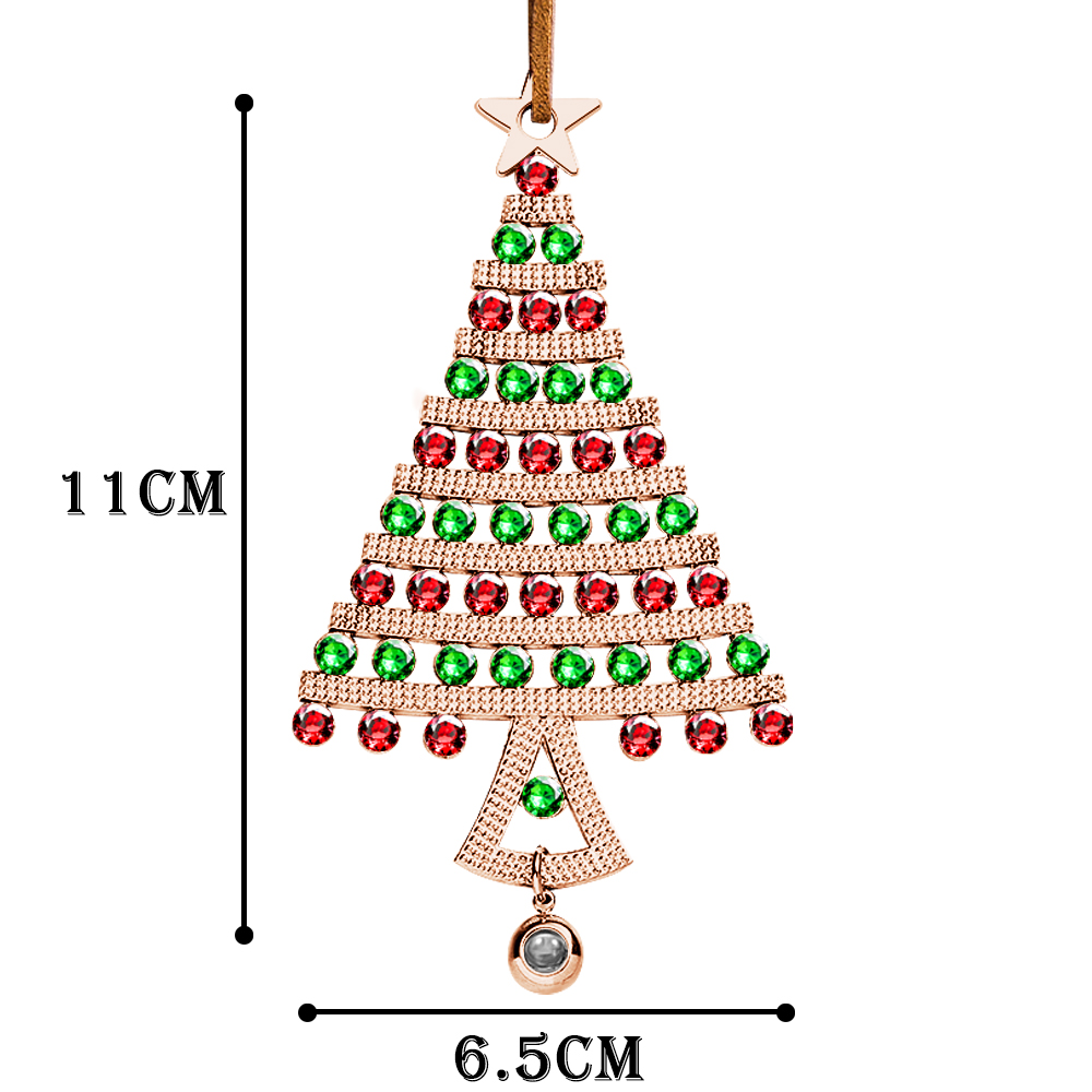 Personalized Photo Projection Ornaments Diamond Christmas Tree Shape Ornaments Christmas Tree Decoration Ornaments for Christmas Gifts-Lovesyouforever