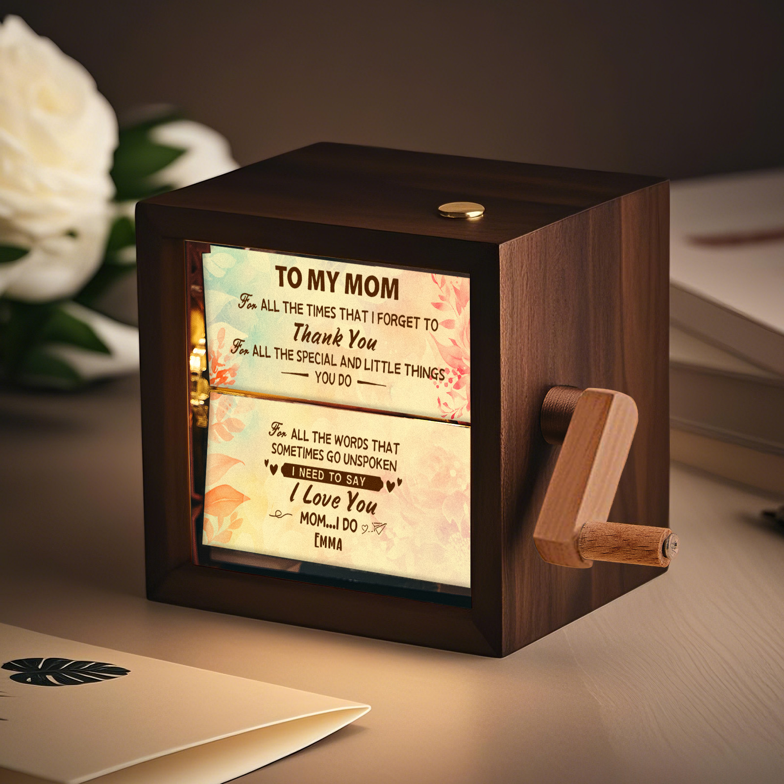 Custom To My Mom Photo Flipbook Frame Animation Machine Mechanical Hand-cranked Flipbook Box Photo Album Mother's Day Gifts-Lovesyouforever
