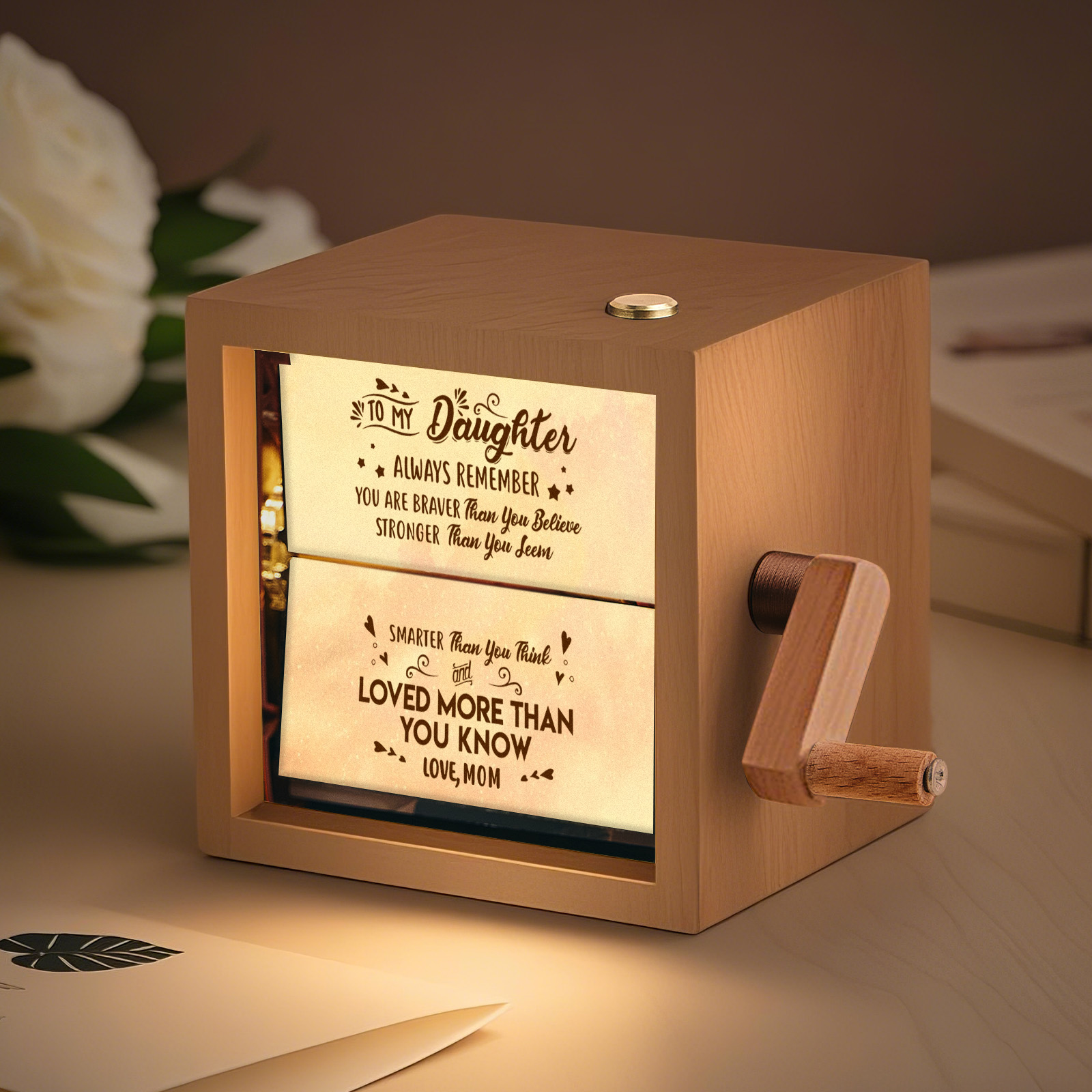 Custom To My Mom Photo Flipbook Frame Animation Machine Mechanical Hand-cranked Flipbook Box Photo Album Mother's Day Gifts-Lovesyouforever