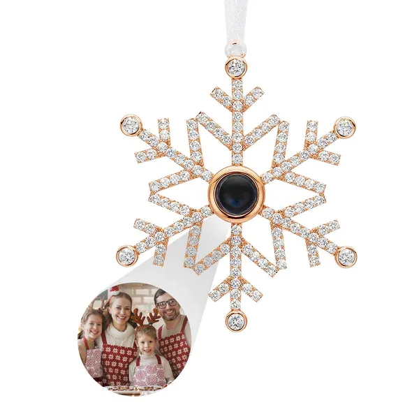 Personalized Projection Ornament Custom Photo Snowflake Christmas Ornament Gifts Christmas Tree Decoration-Lovesyouforever