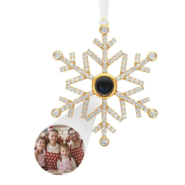 Personalized Projection Ornament Custom Photo Snowflake Christmas Ornament Gifts Christmas Tree Decoration-Lovesyouforever