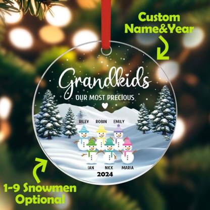 Personalized Snowman Ornament with Name Christmas Family Ornament for Christmas Gifts-Lovesyouforever