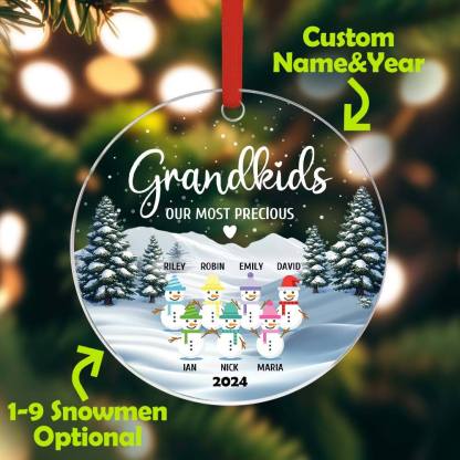 Personalized Snowman Ornament with Name Christmas Family Ornament for Christmas Gifts-Lovesyouforever