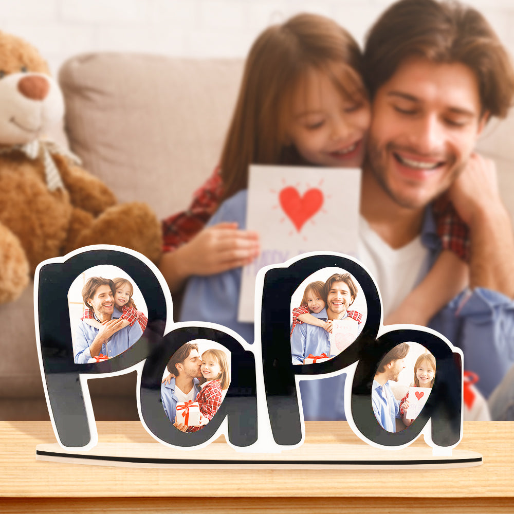 Custom Photo Frame Papa Photo Acrylic Decoration Art Ornament Father's Day Gift for Him-Lovesyouforever