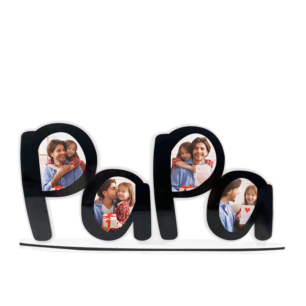 Custom Photo Frame Papa Photo Acrylic Decoration Art Ornament Father's Day Gift for Him-Lovesyouforever