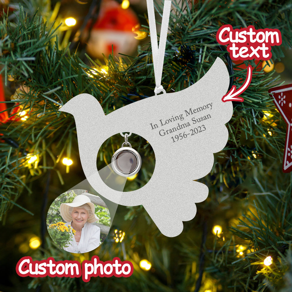 Personalized Projection Ornament Custom Photo Bird Ornament for Memorial Gifts-Lovesyouforever
