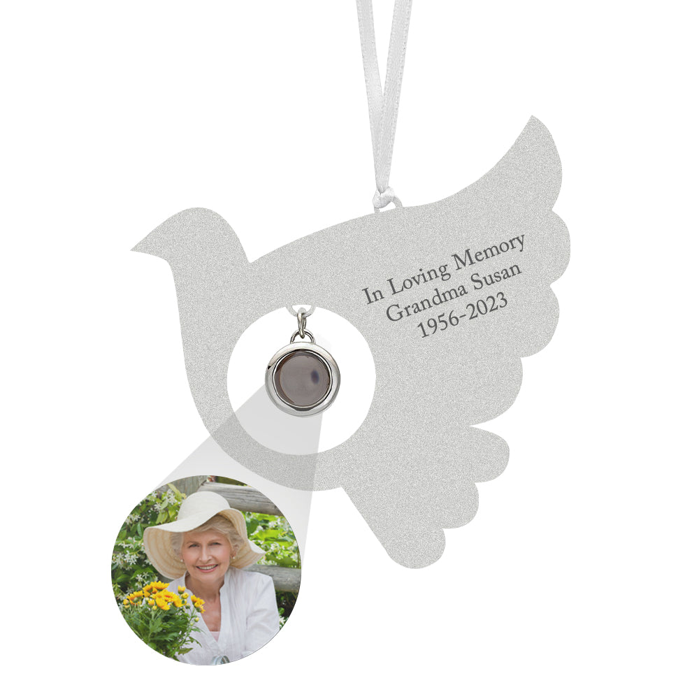 Personalized Projection Ornament Custom Photo Bird Ornament for Memorial Gifts-Lovesyouforever