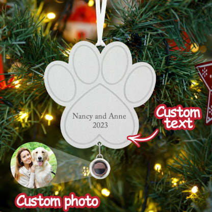 Custom Projection Ornament Personalized Photo Paw Ornament Gifts for Pet Lovers-Lovesyouforever