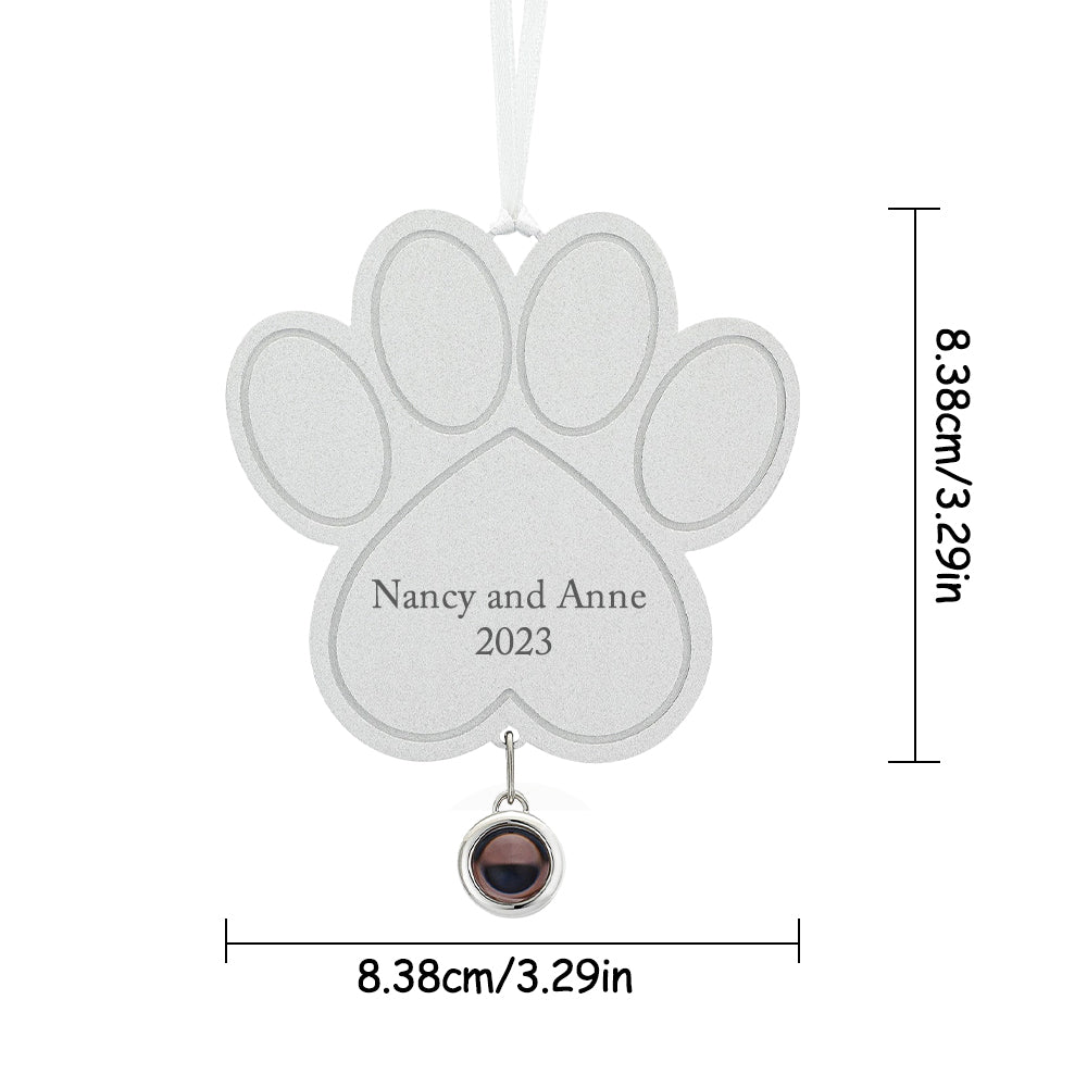 Custom Projection Ornament Personalized Photo Paw Ornament Gifts for Pet Lovers-Lovesyouforever