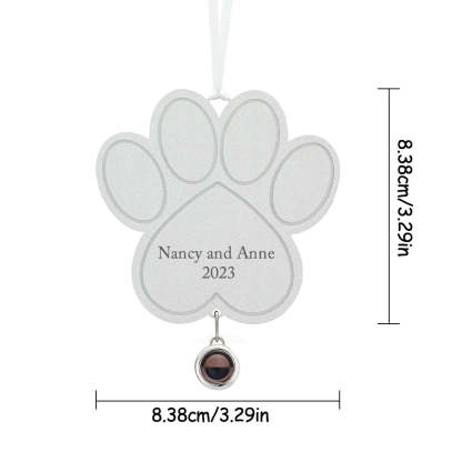 Custom Projection Ornament Personalized Photo Paw Ornament Gifts for Pet Lovers-Lovesyouforever
