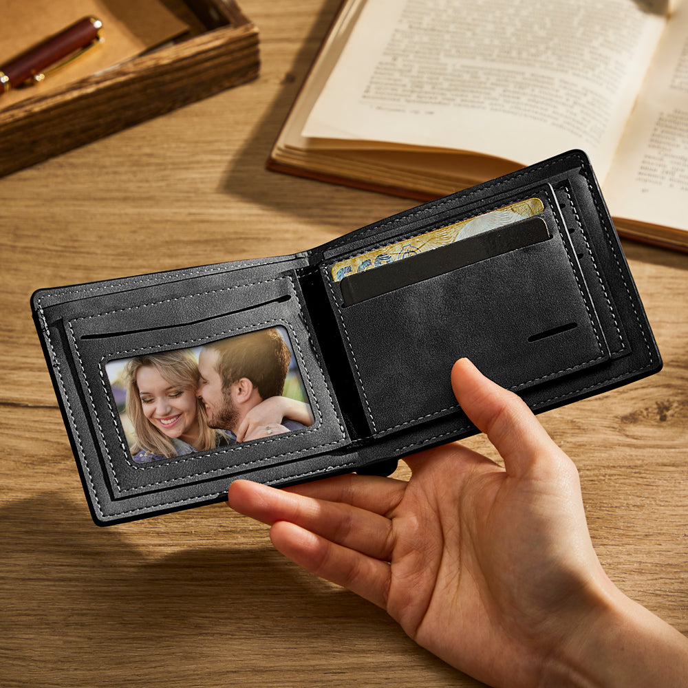 Custom Photo Line Wallet Engraved Wallet with Your Text-Lovesyouforever