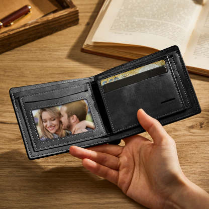 Custom Photo Line Wallet Engraved Wallet with Your Text-Lovesyouforever