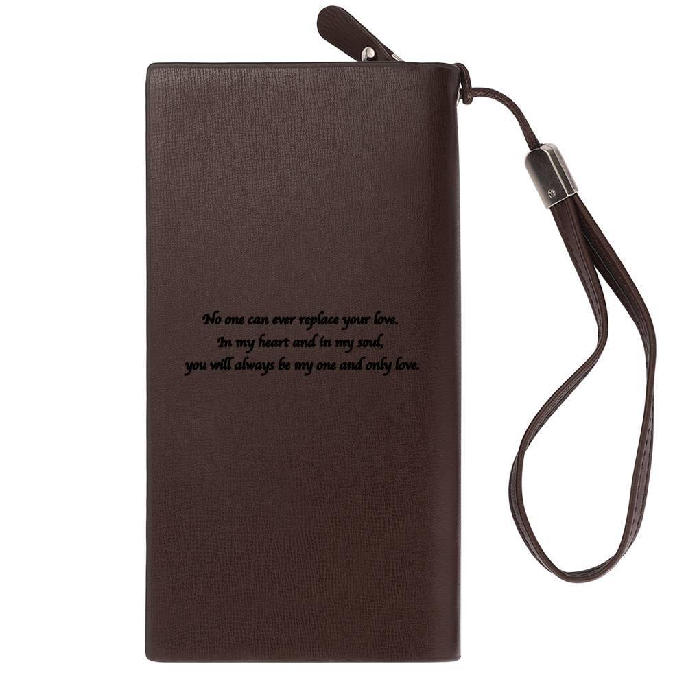 Custom Photo Engraved Wallet Leather Men's Wallet Coffee-Lovesyouforever