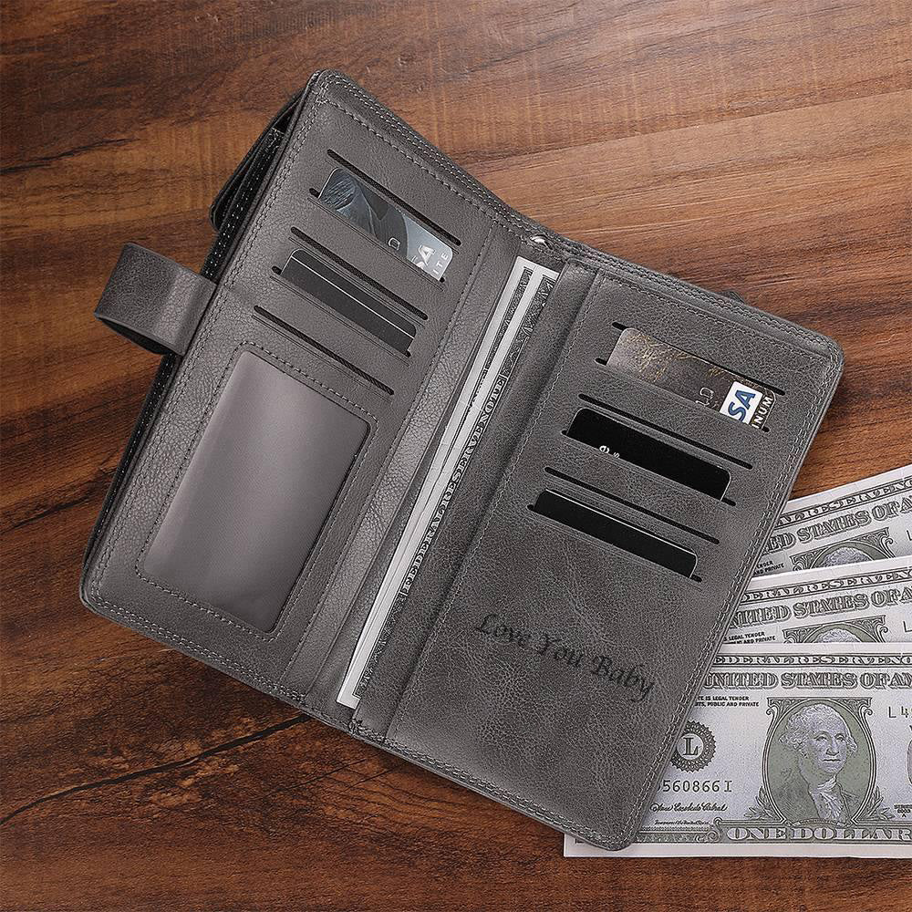 Photo Engraved Wallet Personalized Mens Wallet Photo Wallet Case-Lovesyouforever