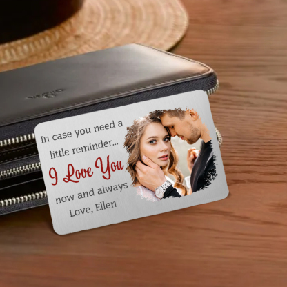 Personalized Couple Photo Alloy Wallet Card Custom with Text Gift for Loved Ones | Jessemade-Lovesyouforever