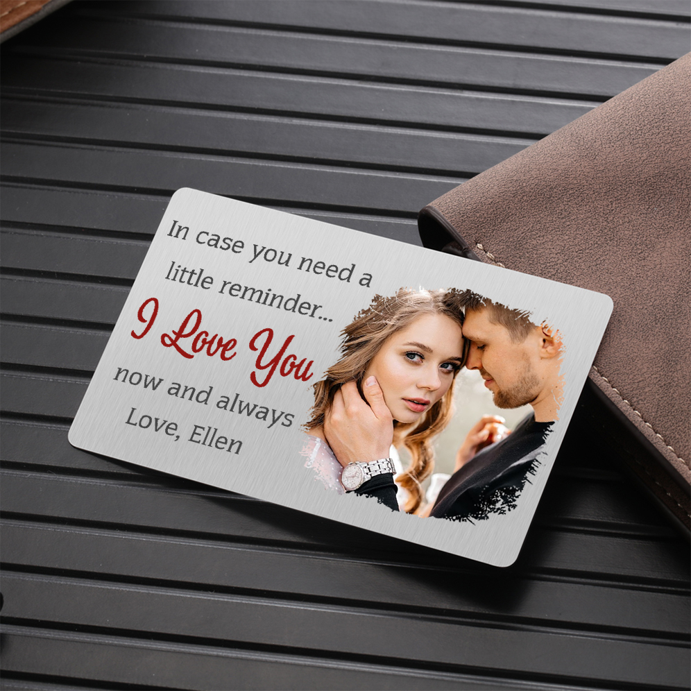 Personalized Couple Photo Alloy Wallet Card Custom with Text Gift for Loved Ones | Jessemade-Lovesyouforever
