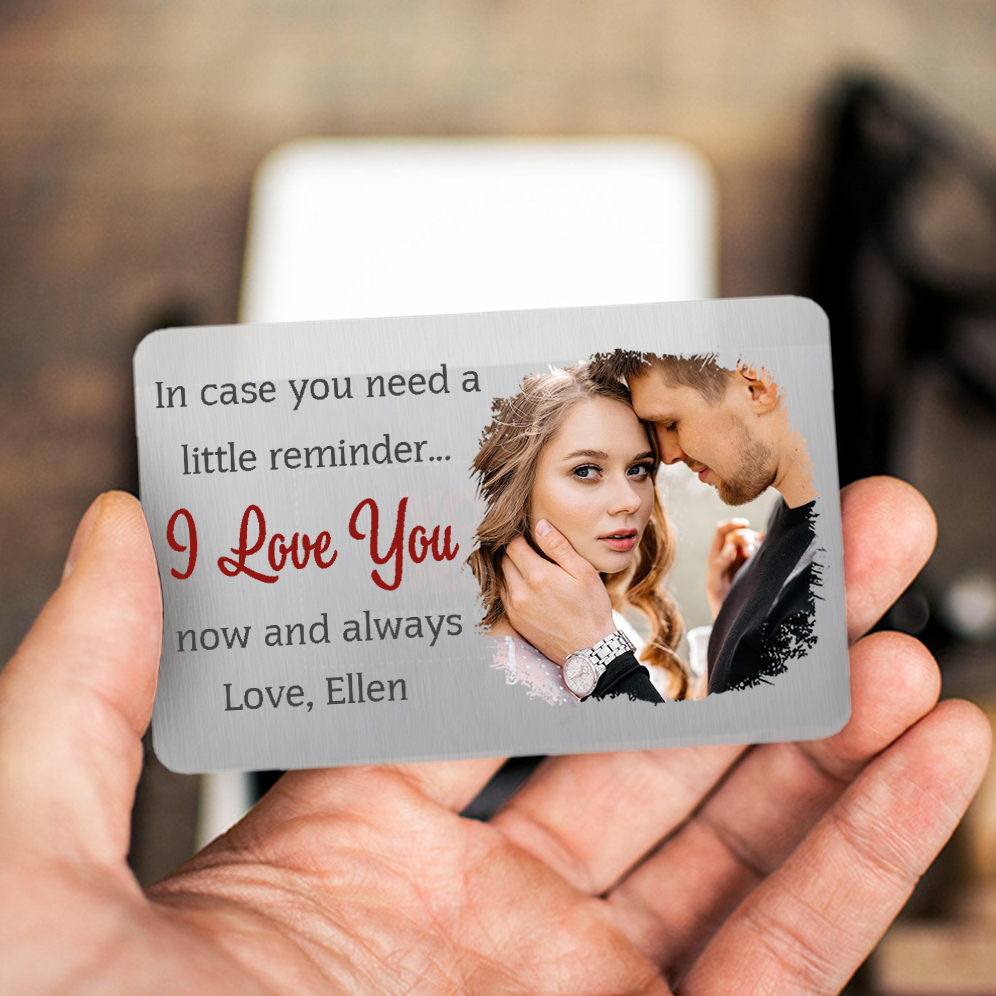 Personalized Couple Photo Alloy Wallet Card Custom with Text Gift for Loved Ones | Jessemade-Lovesyouforever