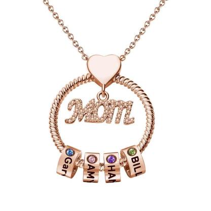 Custom Engraved Necklace Birthstone Necklace Mother's Love Necklace Best Gift For The Greatest Mother-Lovesyouforever