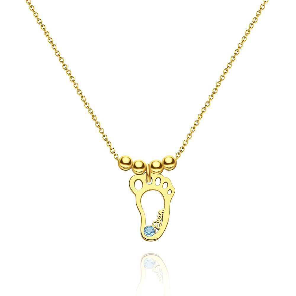Custom Birthstone Necklace with Names Mother's Necklace 14k Gold Plated Silver (1-6 Feet)-Lovesyouforever
