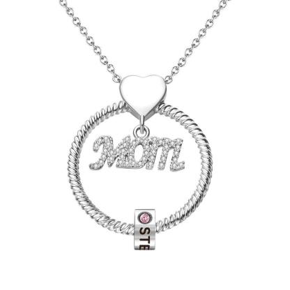 Custom Engraved Necklace Birthstone Necklace Mother's Love Necklace Best Gift For The Greatest Mother-Lovesyouforever