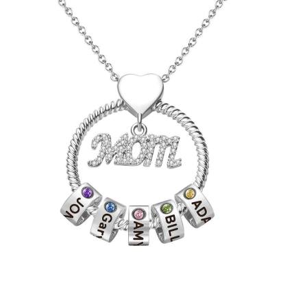 Custom Engraved Necklace Birthstone Necklace Mother's Love Necklace Best Gift For The Greatest Mother-Lovesyouforever