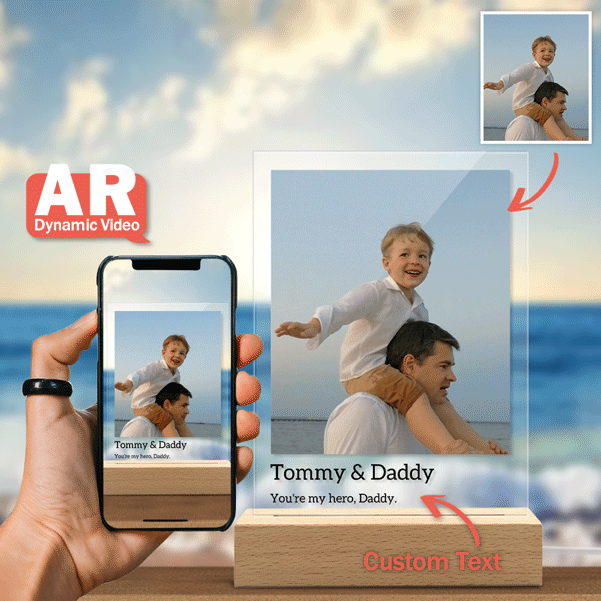 Custom Video Frame 3D Album Scannable AR Video Acrylic Plaque, A Unique Photo Gift to Record Beautiful Moments-Lovesyouforever