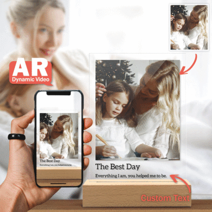 Custom Video Frame 3D Album Scannable AR Video Acrylic Plaque, A Unique Photo Gift to Record Beautiful Moments-Lovesyouforever