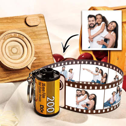 5 Pics Custom Photo Camera Roll Keychain with Pictures Customized Photo Gifts for Friend-Lovesyouforever