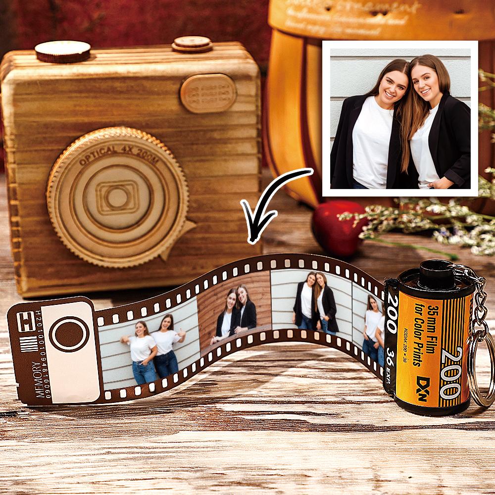5 Pics Custom Photo Camera Roll Keychain with Pictures Customized Photo Gifts for Friend-Lovesyouforever