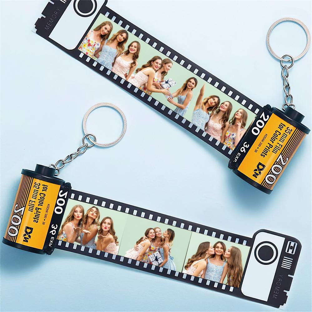 5 Pics Custom Photo Camera Roll Keychain with Pictures Customized Photo Gifts for Friend-Lovesyouforever