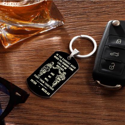Call On Me Brother Engraved Tag Keychains In The Darkest Hour Gift For Brothers & Friends-Lovesyouforever