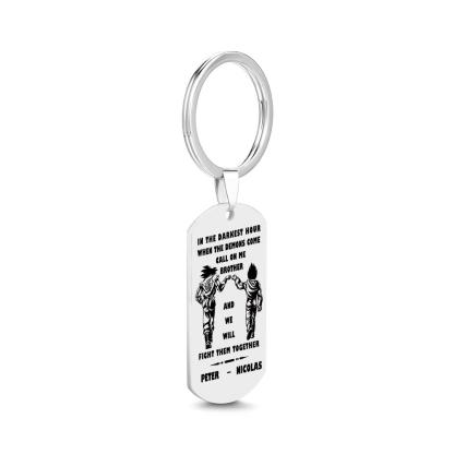 Call On Me Brother Engraved Tag Keychains In The Darkest Hour Gift For Brothers & Friends-Lovesyouforever